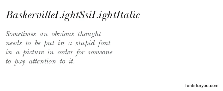 Review of the BaskervilleLightSsiLightItalic Font