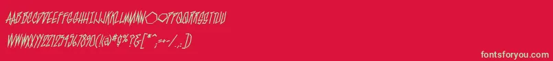 BlamblamBb Font – Green Fonts on Red Background