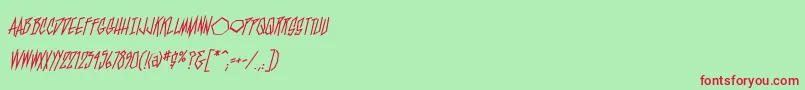 BlamblamBb Font – Red Fonts on Green Background