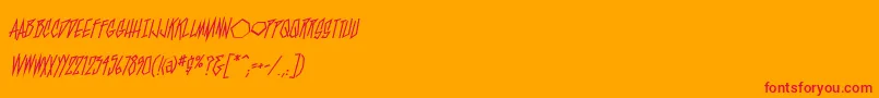 BlamblamBb Font – Red Fonts on Orange Background