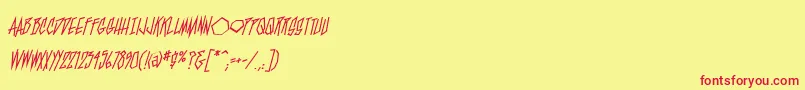 BlamblamBb Font – Red Fonts on Yellow Background
