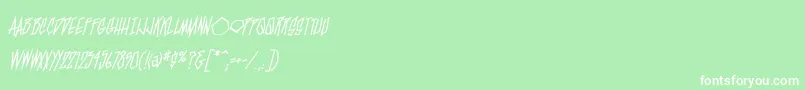 BlamblamBb Font – White Fonts on Green Background