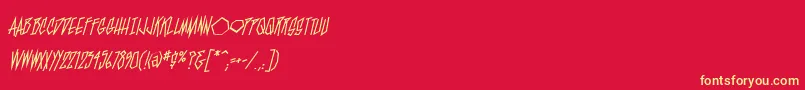 BlamblamBb Font – Yellow Fonts on Red Background