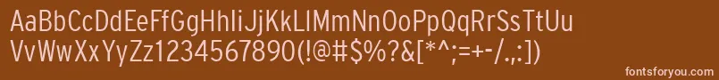 Czcionka PftransitcondensedLight – różowe czcionki na brązowym tle