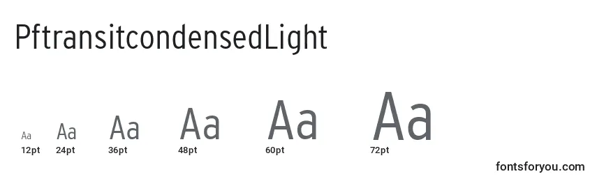 Размеры шрифта PftransitcondensedLight
