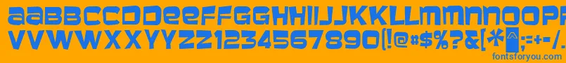 MBaveuse Font – Blue Fonts on Orange Background