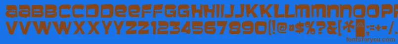 MBaveuse-fontti – ruskeat fontit sinisellä taustalla