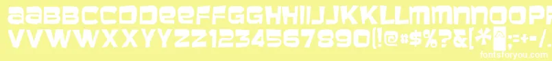 MBaveuse-fontti – valkoiset fontit keltaisella taustalla