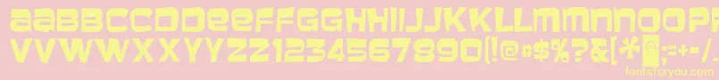 MBaveuse-Schriftart – Gelbe Schriften auf rosa Hintergrund