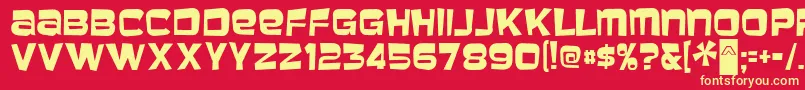 MBaveuse Font – Yellow Fonts on Red Background