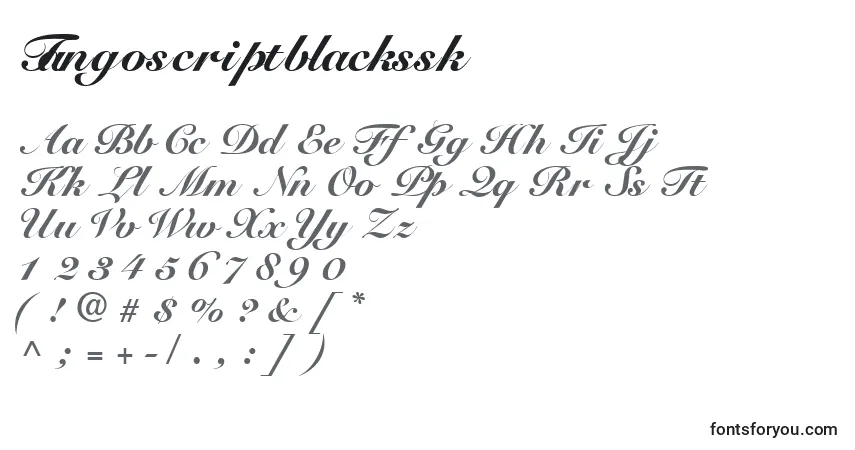 Schriftart Tangoscriptblackssk – Alphabet, Zahlen, spezielle Symbole