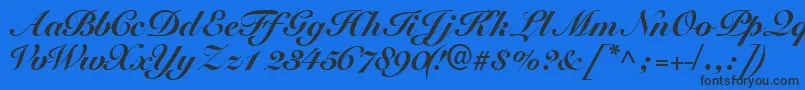 Tangoscriptblackssk Font – Black Fonts on Blue Background