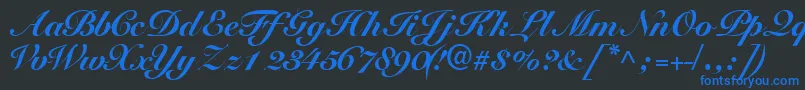 Tangoscriptblackssk Font – Blue Fonts on Black Background
