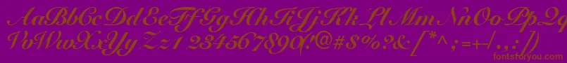 Tangoscriptblackssk Font – Brown Fonts on Purple Background