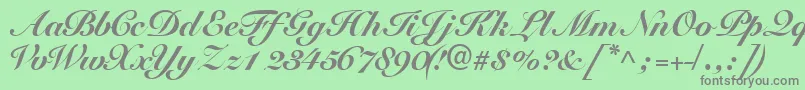 Tangoscriptblackssk Font – Gray Fonts on Green Background