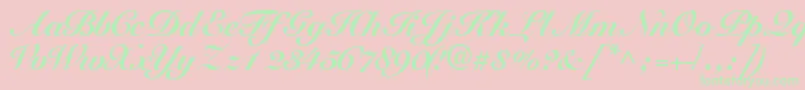 Tangoscriptblackssk Font – Green Fonts on Pink Background