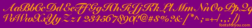 Tangoscriptblackssk Font – Orange Fonts on Purple Background