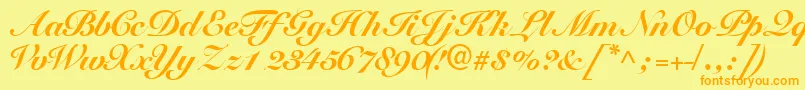 Tangoscriptblackssk Font – Orange Fonts on Yellow Background