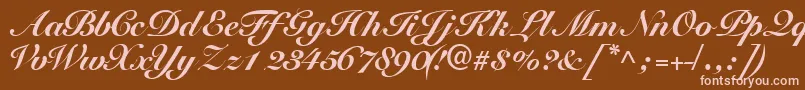 Tangoscriptblackssk Font – Pink Fonts on Brown Background