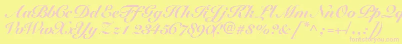 Tangoscriptblackssk Font – Pink Fonts on Yellow Background