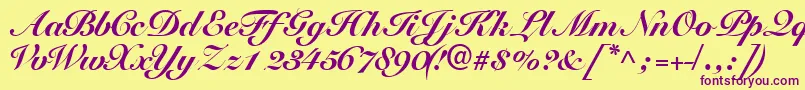 Tangoscriptblackssk Font – Purple Fonts on Yellow Background