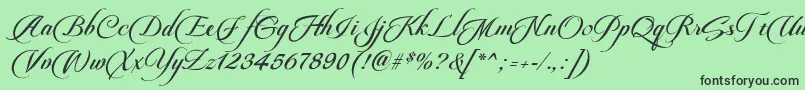 PateglamtScriptDemoVersion Font – Black Fonts on Green Background