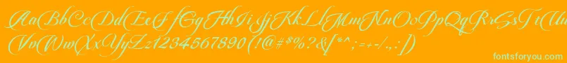 PateglamtScriptDemoVersion Font – Green Fonts on Orange Background