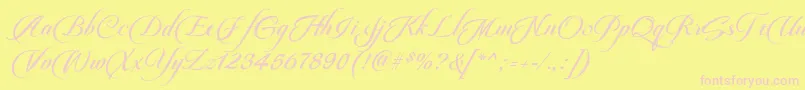 PateglamtScriptDemoVersion Font – Pink Fonts on Yellow Background