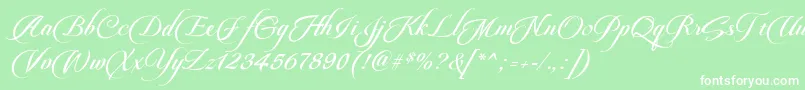 PateglamtScriptDemoVersion Font – White Fonts on Green Background
