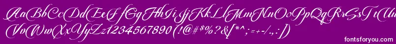 PateglamtScriptDemoVersion Font – White Fonts on Purple Background