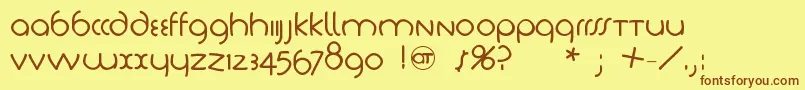 Tschichlightfs Font – Brown Fonts on Yellow Background