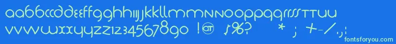 Tschichlightfs Font – Green Fonts on Blue Background
