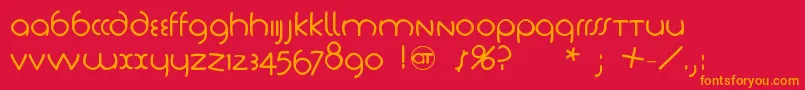 Tschichlightfs Font – Orange Fonts on Red Background