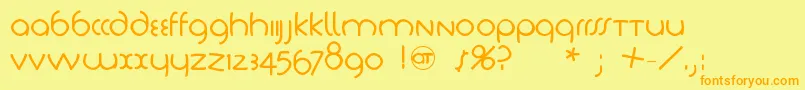 Tschichlightfs Font – Orange Fonts on Yellow Background