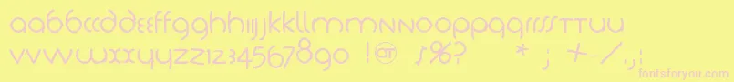 Tschichlightfs Font – Pink Fonts on Yellow Background