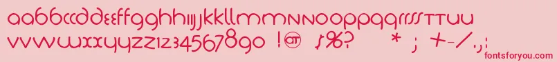 Tschichlightfs-Schriftart – Rote Schriften auf rosa Hintergrund