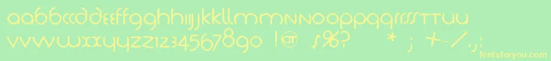 Tschichlightfs-Schriftart – Gelbe Schriften auf grünem Hintergrund