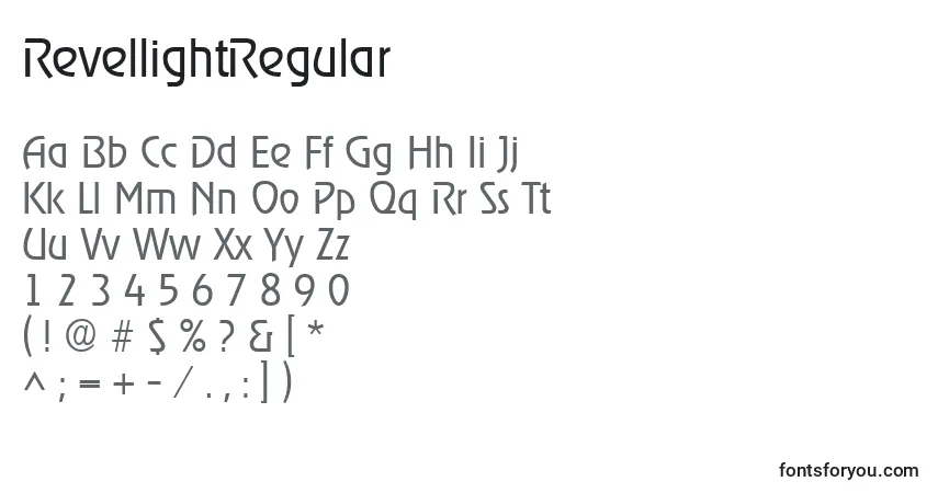 Schriftart RevellightRegular – Alphabet, Zahlen, spezielle Symbole