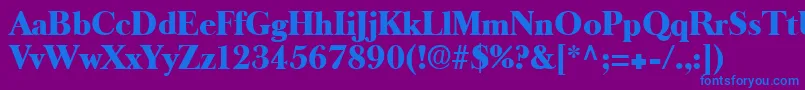 LongislandRegular-Schriftart – Blaue Schriften auf violettem Hintergrund
