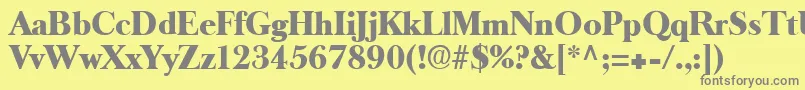 LongislandRegular-fontti – harmaat kirjasimet keltaisella taustalla