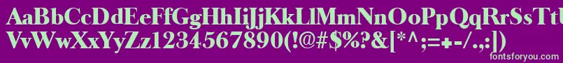 LongislandRegular-fontti – vihreät fontit violetilla taustalla