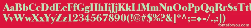 フォントLongislandRegular – 赤い背景に緑の文字