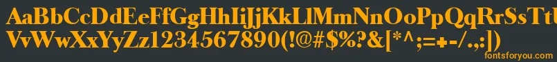 フォントLongislandRegular – 黒い背景にオレンジの文字