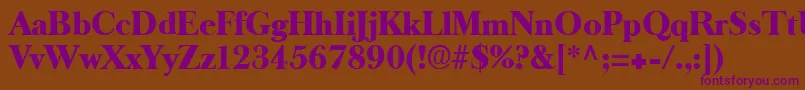 Czcionka LongislandRegular – fioletowe czcionki na brązowym tle