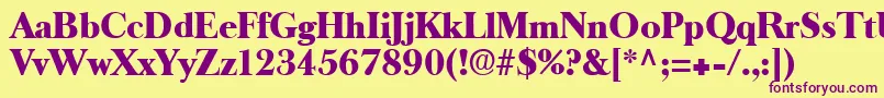 LongislandRegular-fontti – violetit fontit keltaisella taustalla