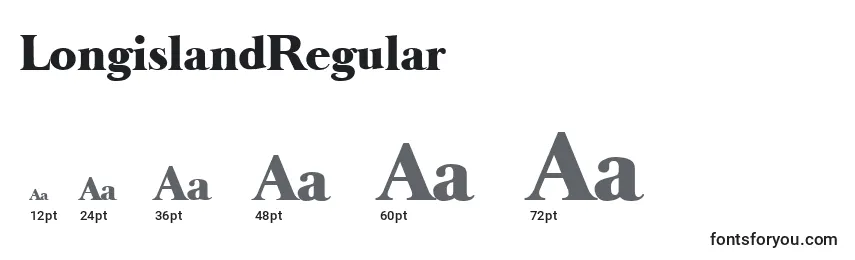 Размеры шрифта LongislandRegular