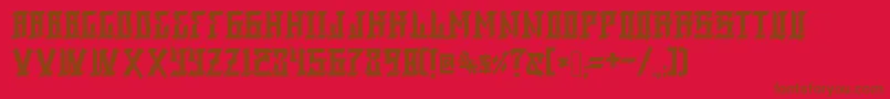 BlackmagicAspekhndz Font – Brown Fonts on Red Background