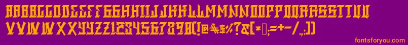 BlackmagicAspekhndz Font – Orange Fonts on Purple Background