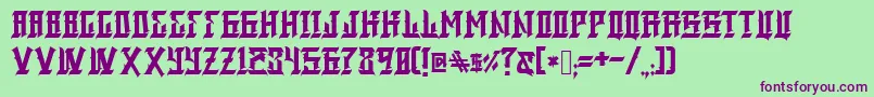 BlackmagicAspekhndz Font – Purple Fonts on Green Background