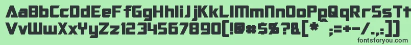 フォントOptimusBold – 緑の背景に黒い文字